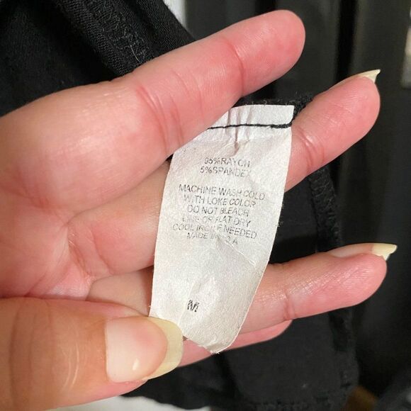 Fashion California black strappy front & flowy black blouse - Picture 4 of 5